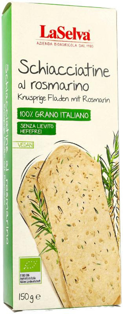 Produktfoto zu Schiacciatine al rosmarino knusprige Fladen mit Rosmarin von LaSelva