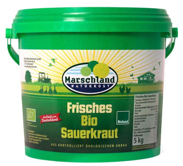 Produktfoto zu frisches Sauerkraut 5kg im Vorratsbehälter von Marschland