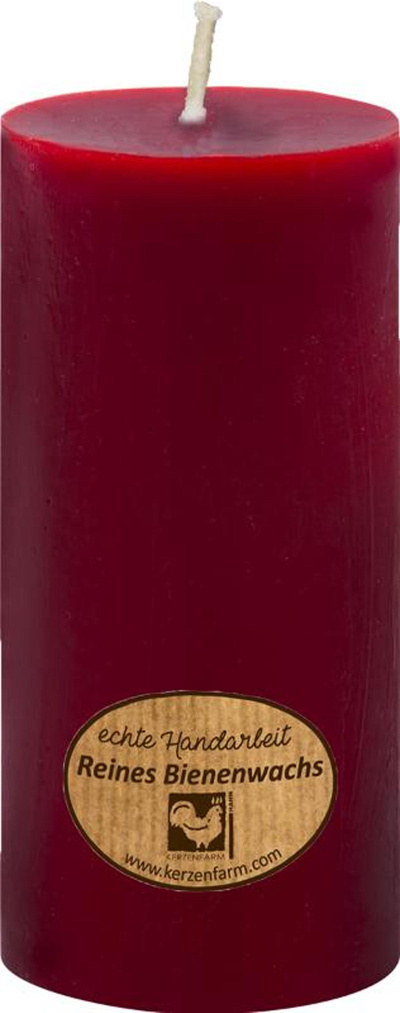 Produktfoto zu Rote Bienenwachskerze 95x45mm