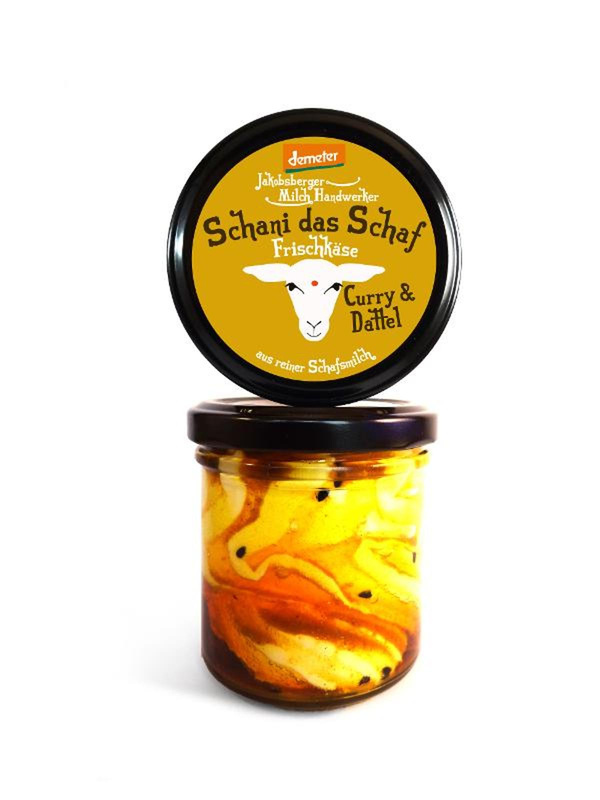 Produktfoto zu Schani Schaffrischkäse mit Curry und Datteln von Jakobsberger