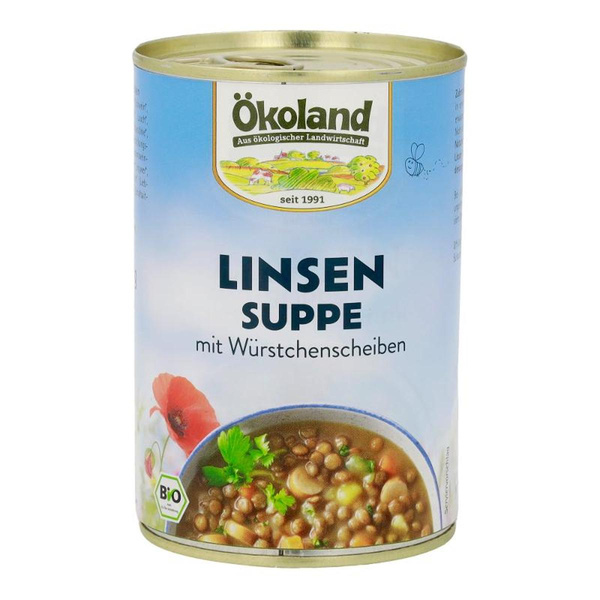 Produktfoto zu Linsensuppe mit Würstchenscheiben von Ökoland