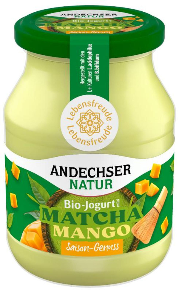 Produktfoto zu Joghurt Matcha-Mango 3,8% von Andechser