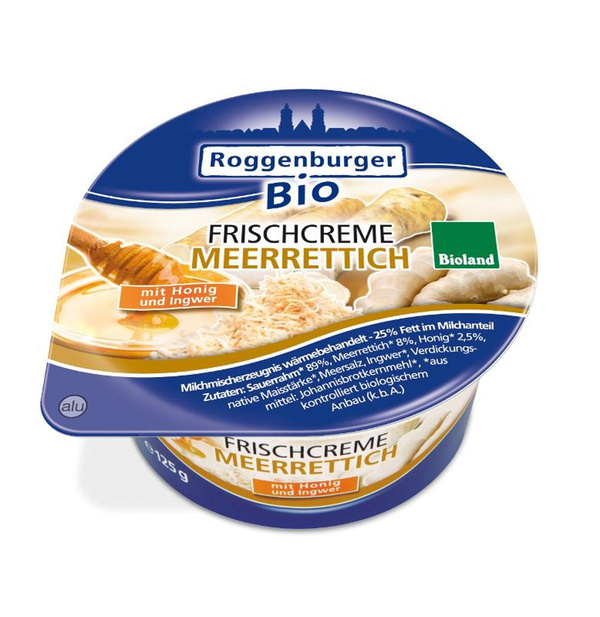 Produktfoto zu Frischcreme Honig-Meerrettich von der Roggenburger Bio