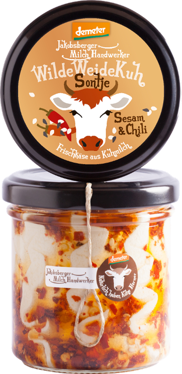 Produktfoto zu Sontje Frischkäse Sesam, Chili von Jakobsberger Milchhandwerker