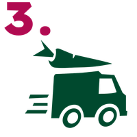 KI generiert: Ein stilisierter LKW transportiert eine Karotte; oben links steht "3.".