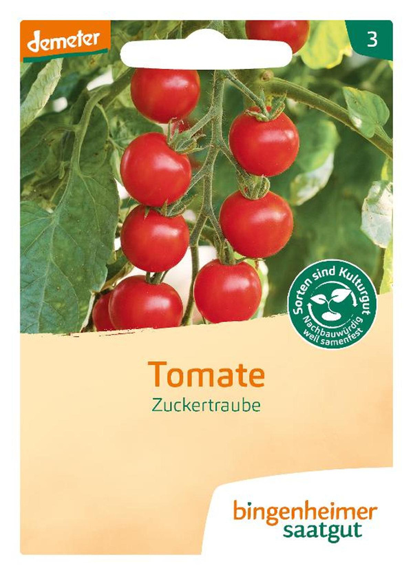 Produktfoto zu Saatgut Cocktailtomate Zuckertraube von Bingenheimer Saatgut