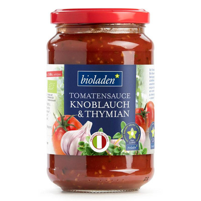 Produktfoto zu Tomatensauce Knoblauch Thymian von bioladen