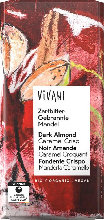 Produktfoto zu Zartbitter Gebrannte Mandel Schokolade von Vivani