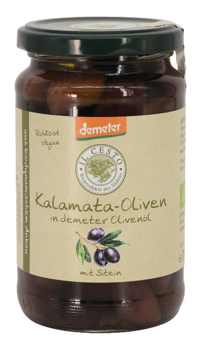 Produktfoto zu Kalamata Oliven in Olivenöl mit Stein von Il Cesto