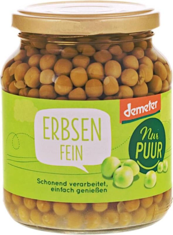 Produktfoto zu Erbsen im Glas, 350g von Nur puur bio