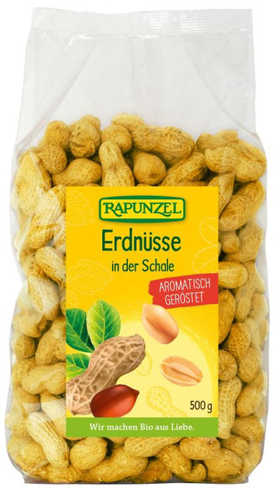Produktfoto zu Geröstete Erdnüsse in der Schale von Rapunzel