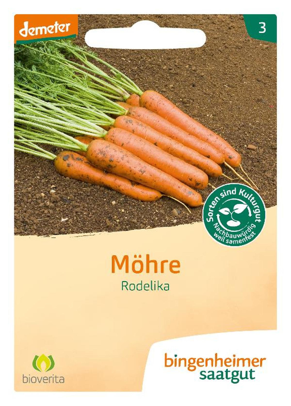 Produktfoto zu Saatgut Möhre Rodelika von Bingenheimer Saatgut