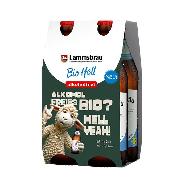 Produktfoto zu Alkoholfreies Lammsbräu Bio Helles im 4er-Pack