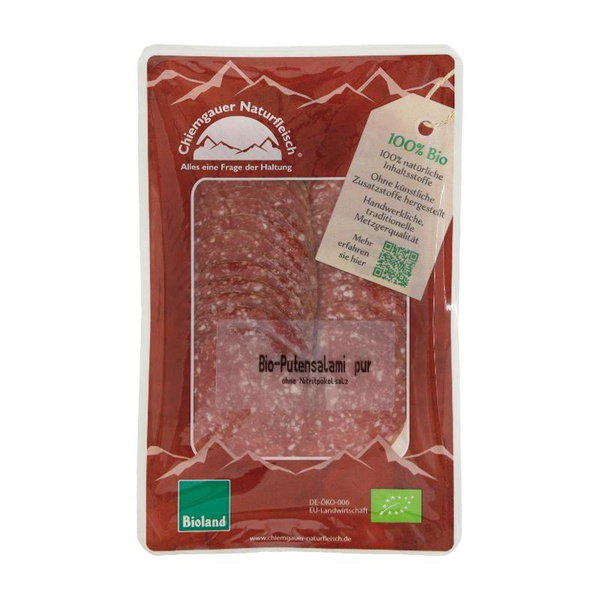 Produktfoto zu Putensalami pur,  geschnitten von Chiemgauer