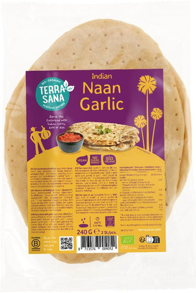 Produktfoto zu Naan-Brot Knoblauch 2 Stück von Terrasana