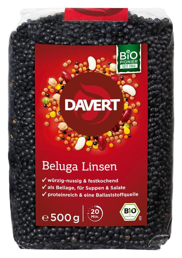 Produktfoto zu schwarze Beluga Linsen von Davert