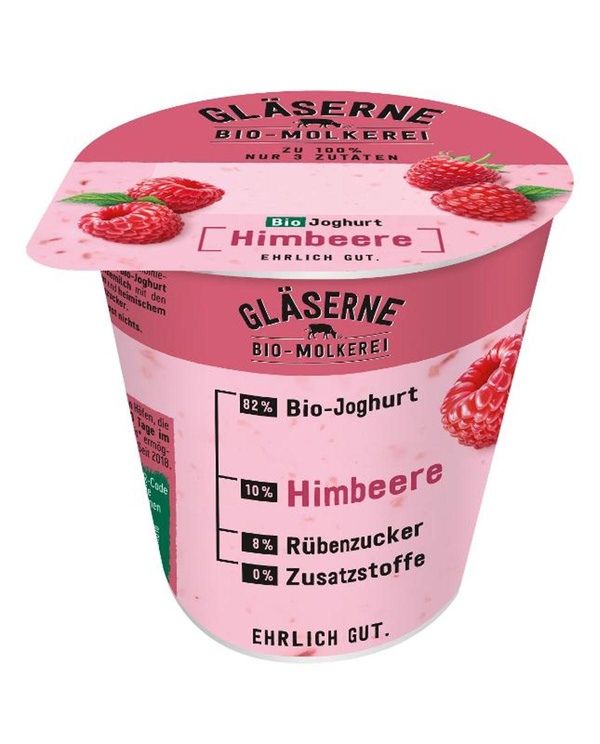 Produktfoto zu Joghurt Pur Himbeere 3,5% von Gläserne Molkerei