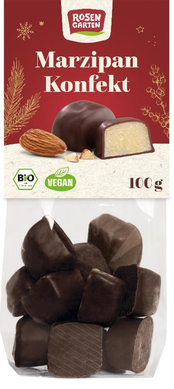 Produktfoto zu Marzipan Konfekt Zartbitter von Rosengarten