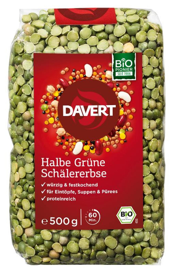 Produktfoto zu Halbe Grüne Schälerbsen  von Davert