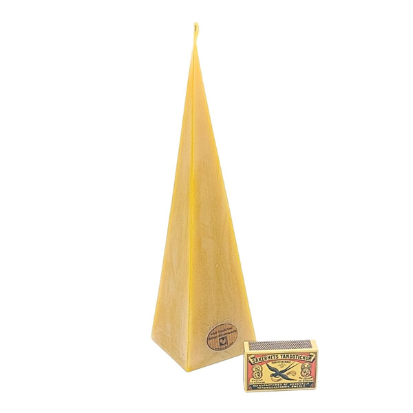 Produktfoto zu Bienenwachskerze natur große Pyramide