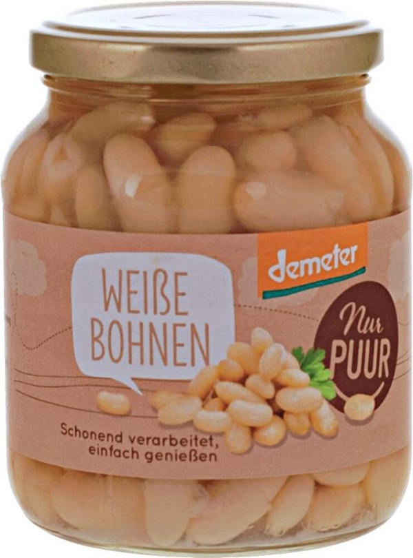 Produktfoto zu Weiße Bohnen im Glas von Nur Puur