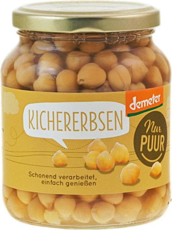 Produktfoto zu Kichererbsen im Glas von nur puur