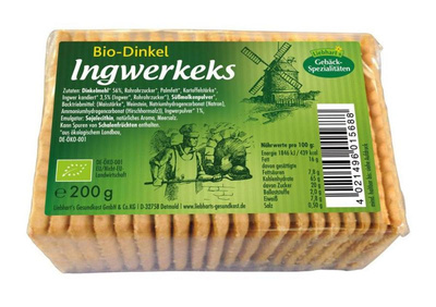 Produktfoto zu Dinkel Ingwer Kekse von Liebhart´s