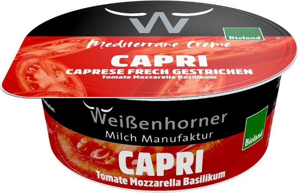 Produktfoto zu Capri Frische Creme - Tomate, Mozzarlla, Basilikum von Weißenhorner