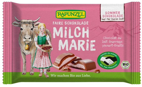 Produktfoto zu Milch Marie Vollmichschokolade mit rote Beeren-Joghurt-Füllung