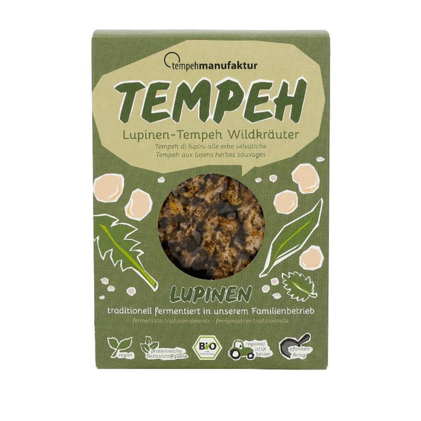 Produktfoto zu Tempeh Lupinen Wildkräuter von Tempehmanufaktur