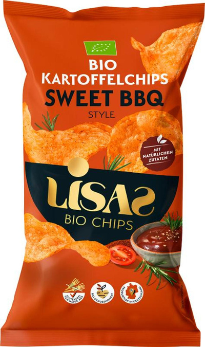 Produktfoto zu Kartoffelchips BBQ von Lisas Bio-Kesselchips