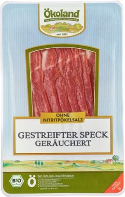 Produktfoto zu Gestreifter Speck, geschnitten von Ökoland