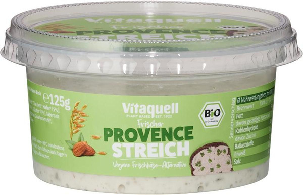 Produktfoto zu Streich Provence - Frischkäsealternativ von Vitaquell