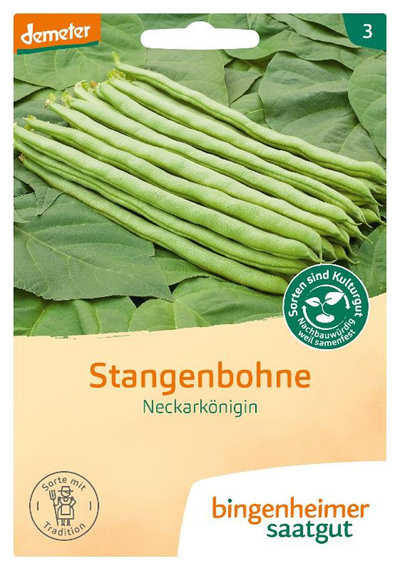 Produktfoto zu Saaatgut Stangenbohnen Neckarkönigin von Bingenheimer Saatgut