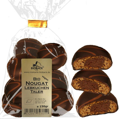 Produktfoto zu Nougat Lebkuchen Taler rosmarin BIOBACK