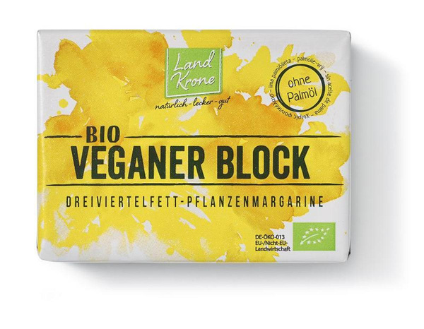 Produktfoto zu Margarine, der veganer Block von Landkrone Bio