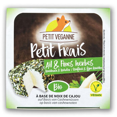 Produktfoto zu Petit Frais Knoblauch Kräuter Alternativ zu Camembert von Petit Veganne