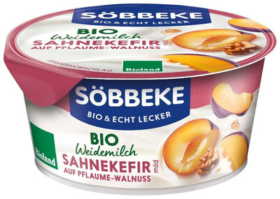 Produktfoto zu Sahnekefir Pflaume Walnuss - Weidemilch von Söbbeke