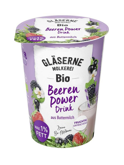 Produktfoto zu Buttermilchdrink Beeren Power von Gläserne Molkerei