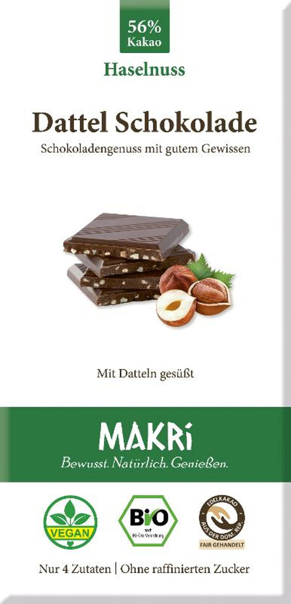 Produktfoto zu Dattel Schokolade Haselnuss von Makri
