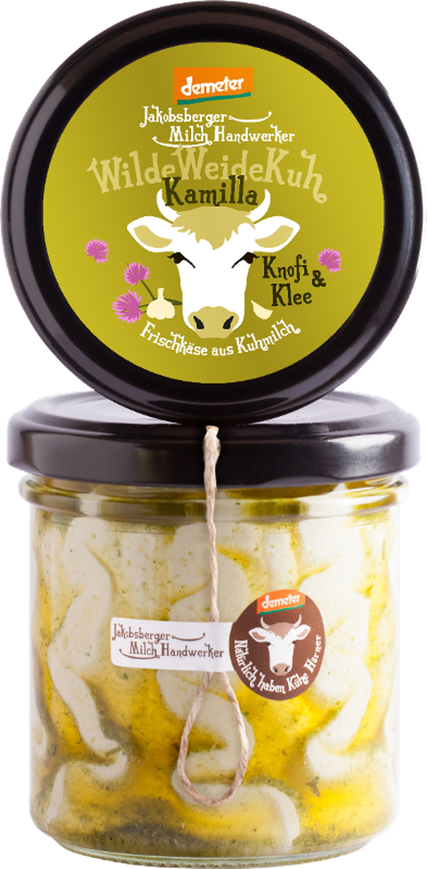 Produktfoto zu Kamilla Frischkäse mit Knoblauch und Klee von Jakobsberger