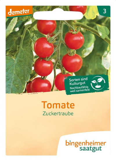 Produktfoto zu Saatgut Cocktailtomate Zuckertraube von Bingenheimer Saatgut