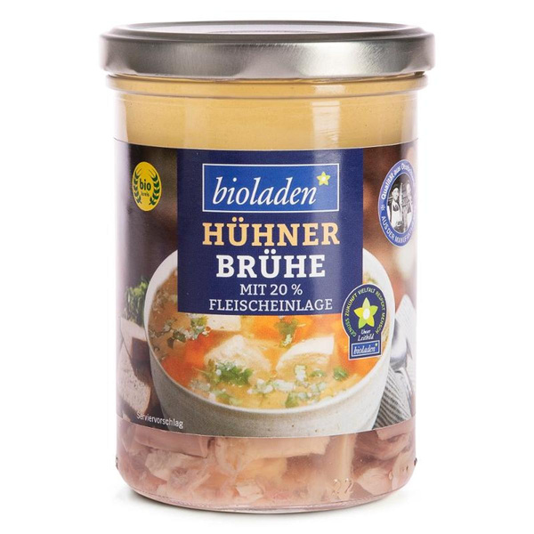 Produktfoto zu Hühnerbrühe mit Einlage im Glas von bioladen