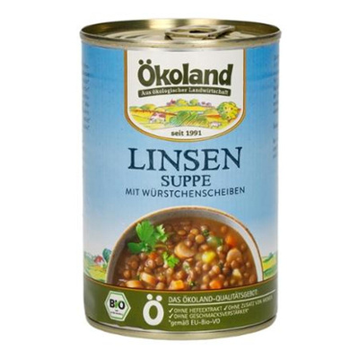Produktfoto zu Linsensuppe mit Würstchenscheiben von Ökoland