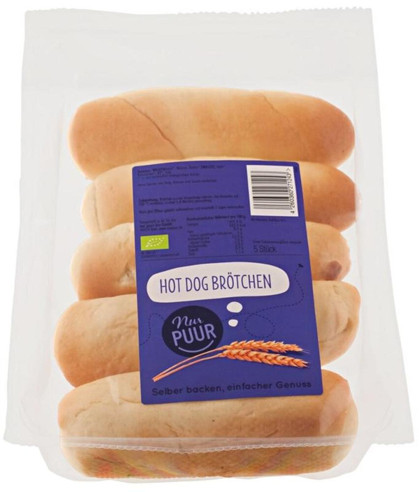 Produktfoto zu Hot Dog Brötchen von nur puur