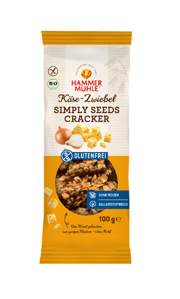 Produktfoto zu Simply Seeds Cracker Käse Zwiebel von Hammermühle