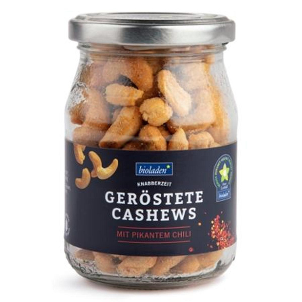 Produktfoto zu Geröstete Cashews Chili im Mehrwegglas von bioladen