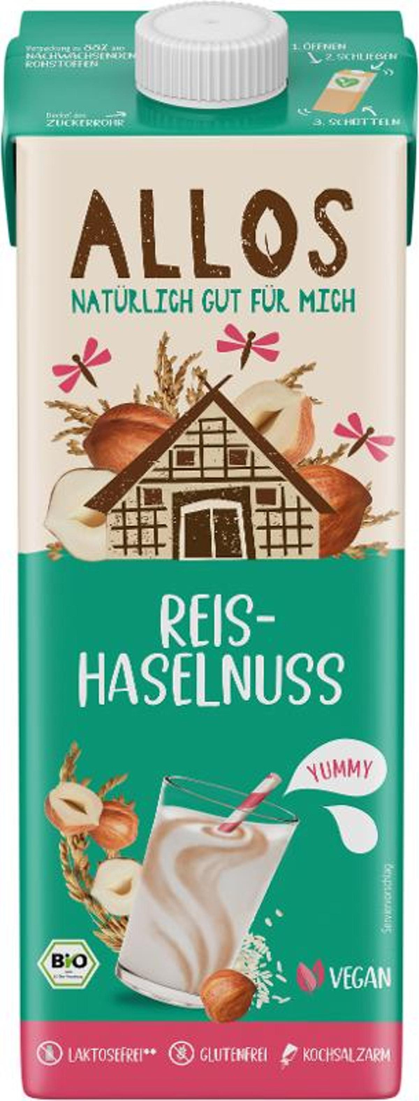Produktfoto zu Reis Haselnuss Drink von Allos
