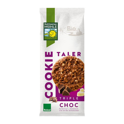 Produktfoto zu Cookie Taler Triple Choc von Bohlsener Mühle