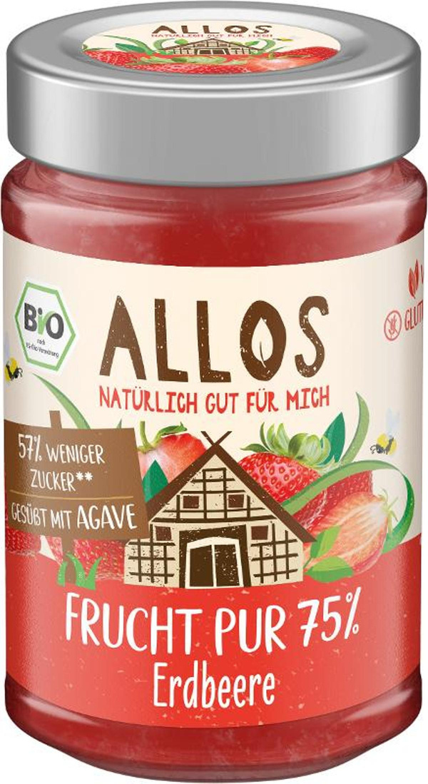 Produktfoto zu Frucht Pur Erdbeere von Allos